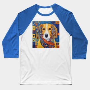 Gustav Klimt Style Dog with Colorful Scarf and Ears Baseball T-Shirt
